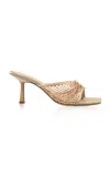 Studio Amelia Mesh And Satin Mules In Rose Gold