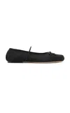 Studio Amelia Mignon Satin Ballet Flats In Black