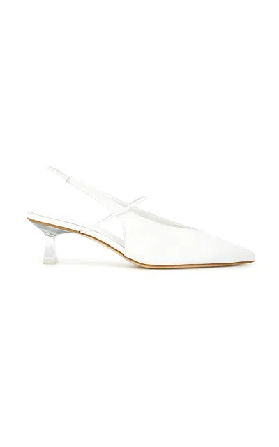 Studio Amelia Mignon Satin Heels In White