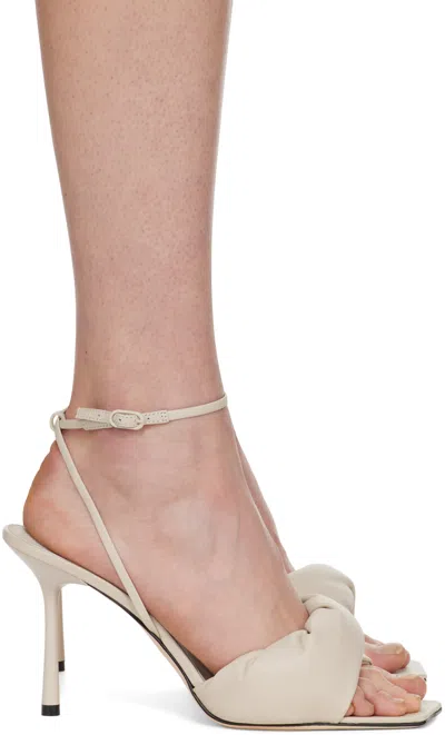 Studio Amelia Off-white Twisted 90 Heeled Sandals In Stn