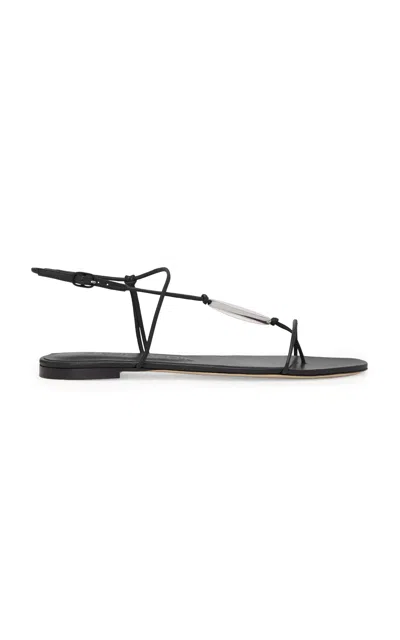 Studio Amelia Pierre Leather Sandals In Black