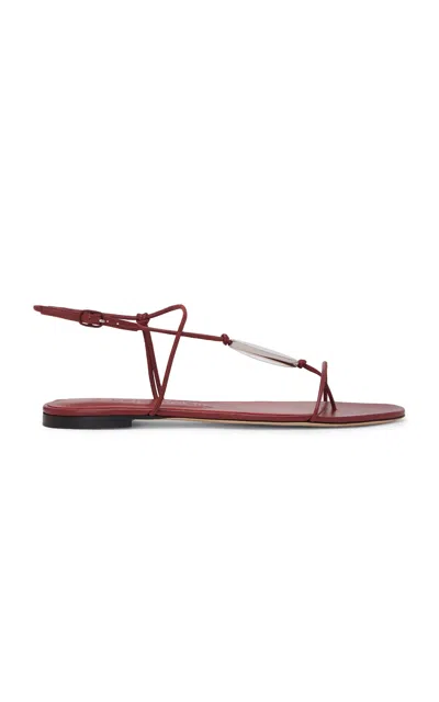 Studio Amelia Pierre Leather Sandals In Burgundy