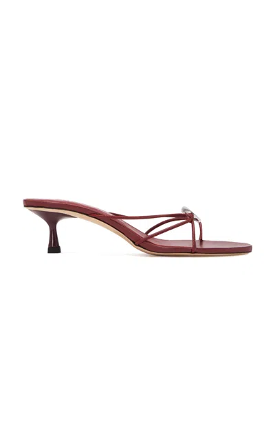Studio Amelia Pierre Leather Sandals In Burgundy