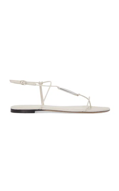 Studio Amelia Pierre Leather Sandals In Off-white