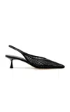 Studio Amelia Razor Crystal-mesh Slingback Pumps In Black