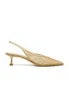 Studio Amelia Beige Razor 50 Heels In Rose Gold