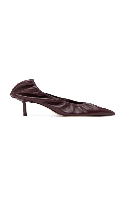 Studio Amelia Rhodes 50 Leather Pumps In Burgundy