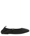 Studio Amelia Ronde Leather Ballet Flats In Black