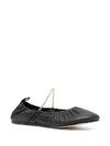 Studio Amelia Ronde Leather Ballet Flats In Black