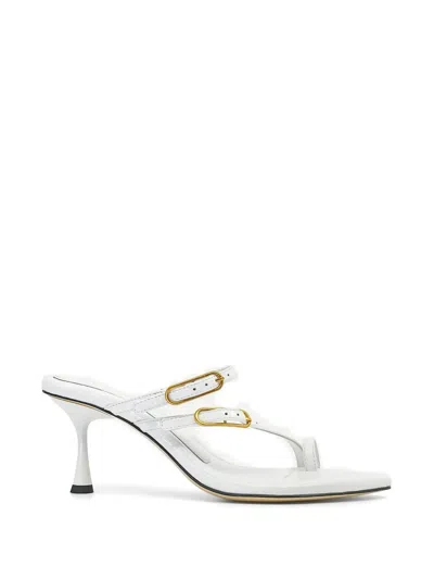 Studio Amelia Sabrina Buckle-strap Sandals In White