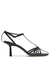 Studio Amelia 70mm Aviary Leather Sandals In Black