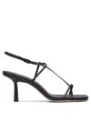 Studio Amelia Open-toe Leather Sandals With Modest Heel In Black