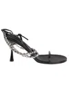Studio Amelia 90mm Trinket Stiletto Sandals In Black