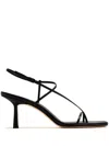 Studio Amelia Open-toe Leather Sandals With Modest Heel In Multicolor
