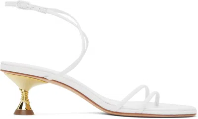 Studio Amelia White Helix 50 Heeled Sandals In Wht