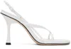 Studio Amelia 90mm Wishbone Leather Sandals In White
