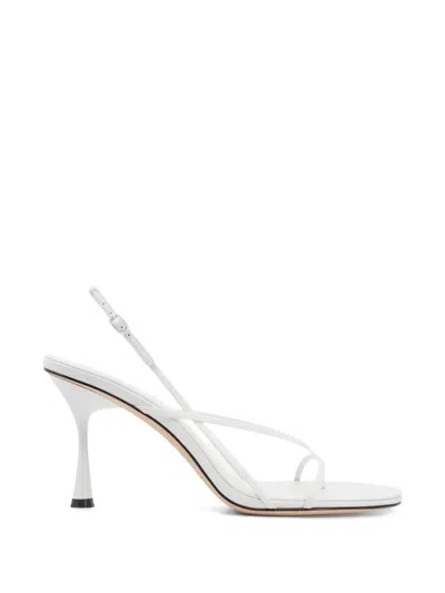 Studio Amelia Wishbone 90 Slingback Sandals In White