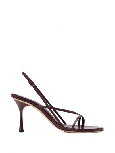 Studio Amelia Wishbone Leather Sandals In Multi