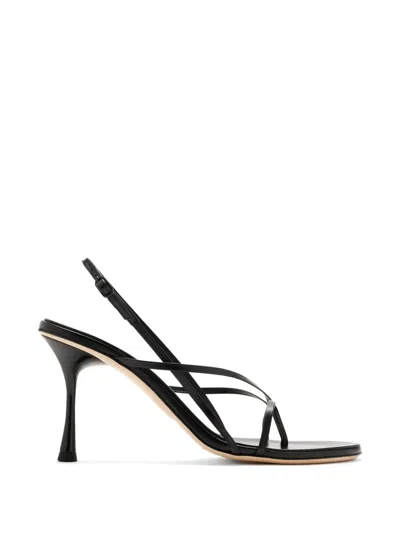 Studio Amelia Wishbone Slingback Sandals In Black
