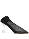 Studio Amelia Decollate Sock Mesh Pumps In Black