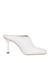 Studio Amelia Woman Mules & Clogs White Size 6 Calfskin In White