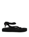 Studio Amelia Woman Sandals Black Size 7 Textile Fibers
