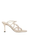 Studio Amelia Woman Thong Sandal Ivory Size 10 Soft Leather In White