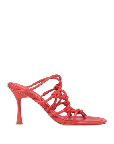 Studio Amelia Woman Thong Sandal Red Size 11 Soft Leather