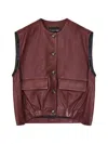 Studio Ar Button Pocket Jacket In Burgundy