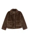 Studio Ar Faje Faux-fur Jacket In Brown