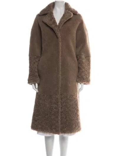 Pre-owned Studio Ar Faux Fur Coat In Brown