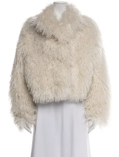 Pre-owned Studio Ar Faux Fur Jacket In Neutrals
