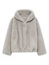 Studio Ar Ruby Hooded Zip Jacket In Gray