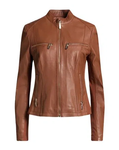 Studio Ar Woman Jacket Brown Size 10 Sheepskin