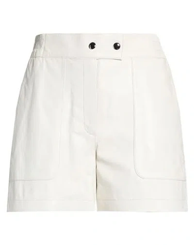 Studio Ar Woman Shorts & Bermuda Shorts Off White Size 10 Sheepskin