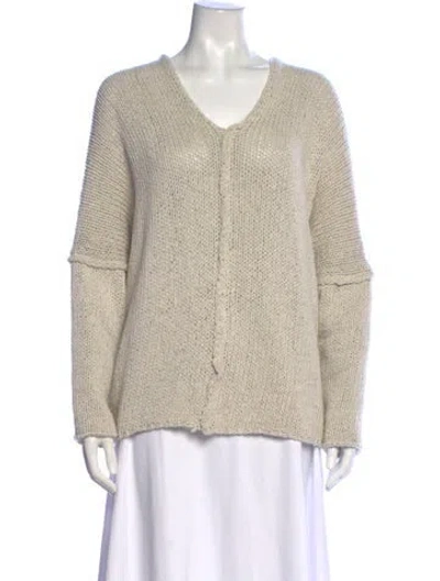 Pre-owned Studio B3 V-neck Sweater In Neutral