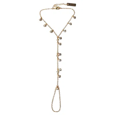 Pre-owned Studio Baloge Diamond Drift 14k Gold-filled Hand Chain With Cascading Crystal Drops In Multi