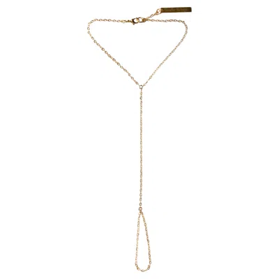 Pre-owned Studio Baloge Kyma 14k Gold-filled Dainty Hand Chain With Finger Loop In Multi