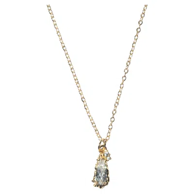 Pre-owned Studio Baloge Luma Molten Crystal Drop Pendant Necklace 14k Gold-filled In Multi