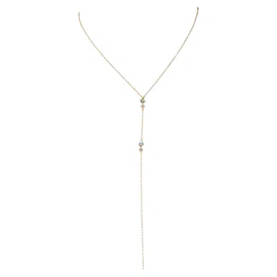 Pre-owned Studio Baloge Nalya Drop 14k Gold-filled Crystal Pendant Necklace In Multi