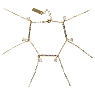 Pre-owned Studio Baloge Nuit 14k Gold-filled Bracelet With Lavender Crystal Drops In Purple