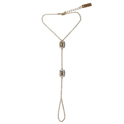 Studio Baloge Women's Carré Hand Chain In Peridot Green - Green