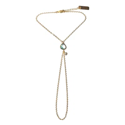 Studio Baloge Women's Gold / Blue Point Hand Harness In Aquamarine In Multi