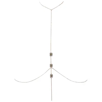 Studio Baloge Women's Gold / Green Carré Body Chain In Peridot Green In Gold/green