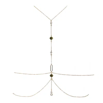 Studio Baloge Women's Gold / Green Lumina Body Chain In Multi