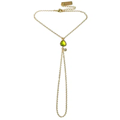 Studio Baloge Women's Gold / Green Point Hand Harness In Peridot Green In Multi