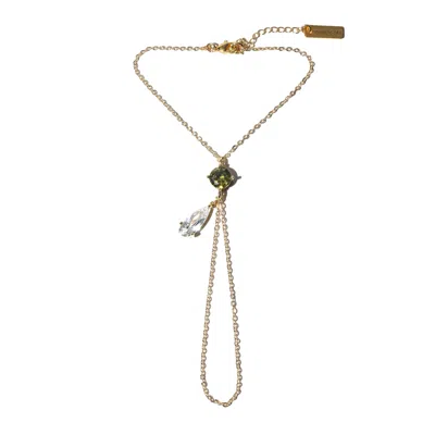 Studio Baloge Women's Gold Lumina Hand Harness In Green