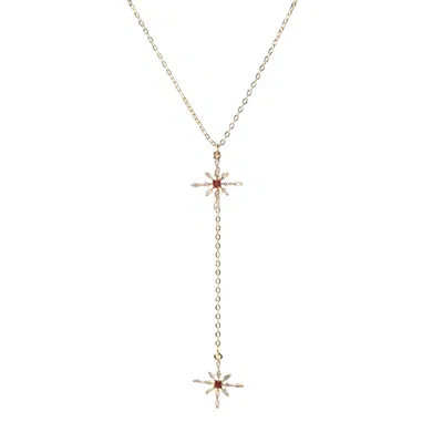 Studio Baloge Women's Gold / Orange Maelis Drop Necklace In Multi