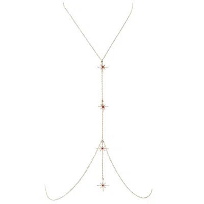 Studio Baloge Women's Gold / Orange Zeva Body Chain In Multi