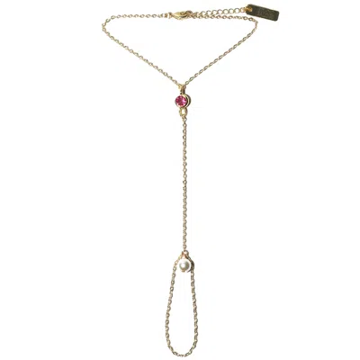 Studio Baloge Women's Gold / Pink / White Petale Hand Harness In Multi